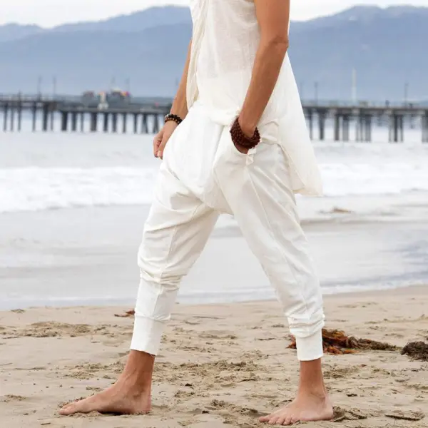 White Cotton Harem Pants - Menilyshop.com 