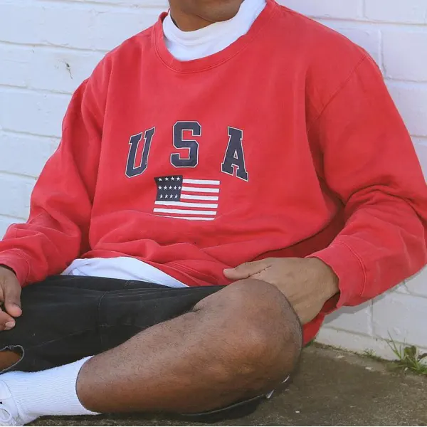 USA crew neck sweatshirt - Spiretime.com 