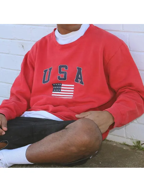 USA crew neck sweatshirt - Ootdmw.com 