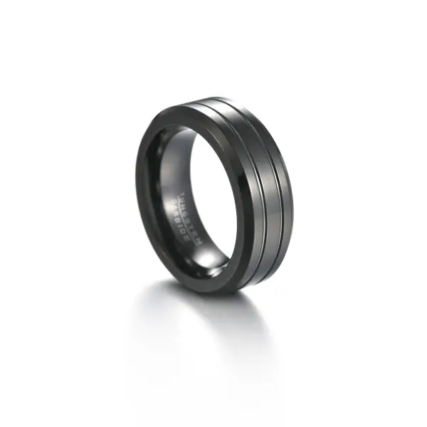 Simple Tungsten Steel Ring Temperament Men's Tungsten Gold Ring - Keymimi.com 