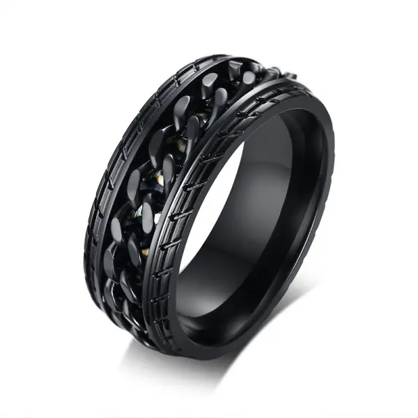 Techwear Stainless Steel Movable Chain Ring - Craftshock.com 