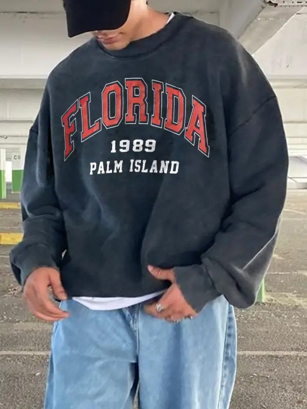 Retro Men's Florida Casual Print Sweatshirt - Sunshinenice.com 