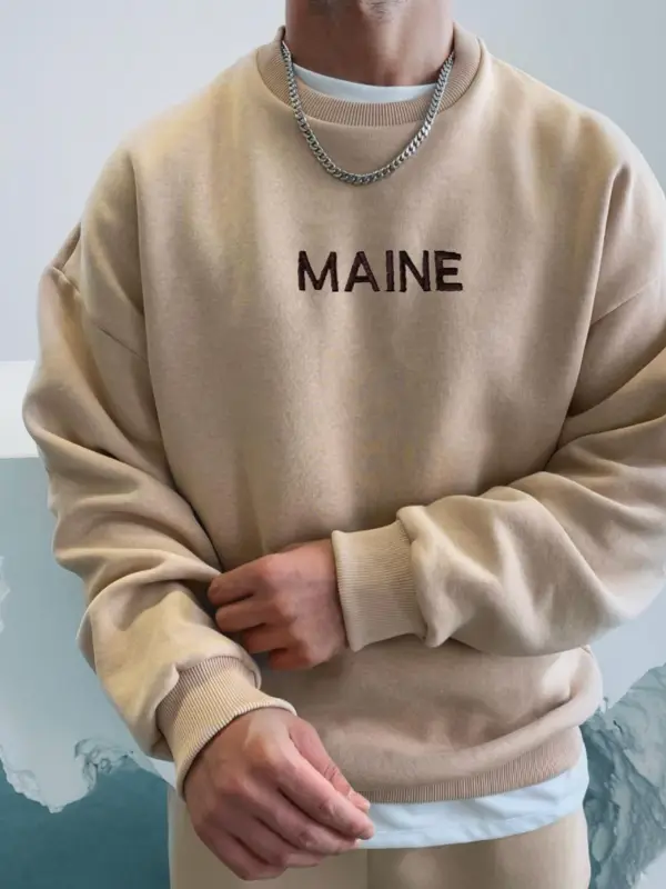 Retro Men's Casual Simple Maine Sweatshirt - Sunshinenice.com 