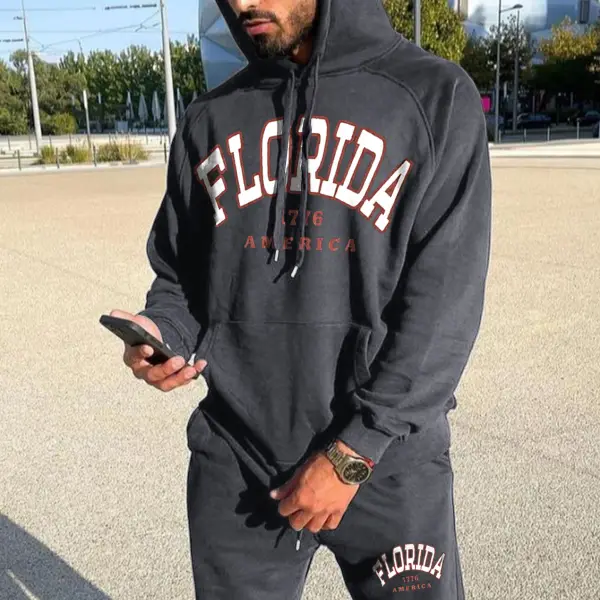 Retro Men's FLORIDA Hoodie - Faciway.com 