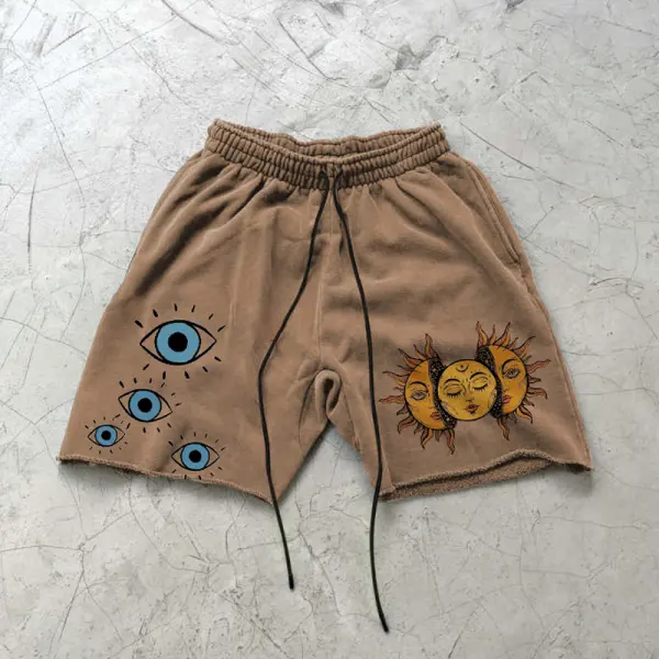 Street Wear Eyes Sun Sweat Shorts - Craftshock.com 