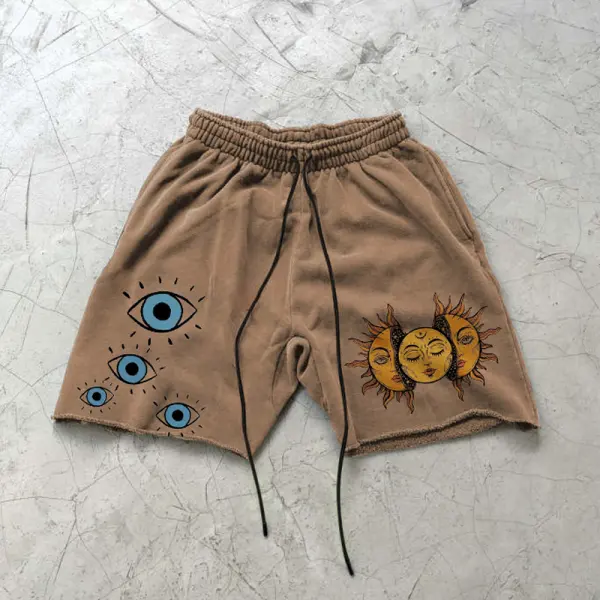 Street Wear Eyes Sun Sweat Shorts - Mobivivi.com 