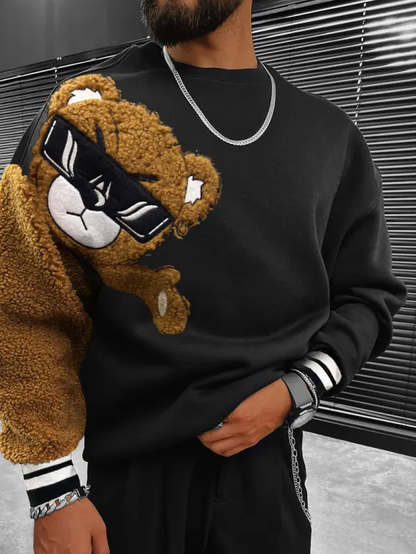 Men's Teddy Bear Oversized Sweatshirt - Sunshinetip.com 