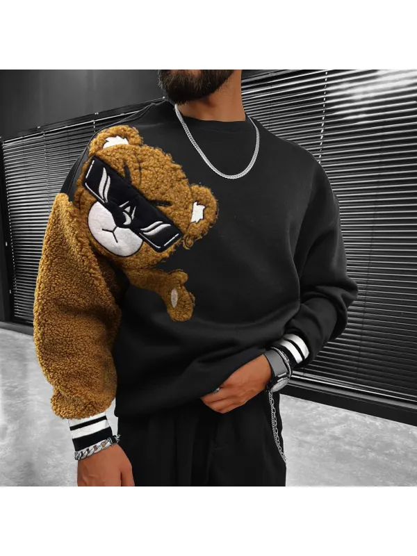 Men's Teddy Bear Oversized Sweatshirt - Realyiyi.com 
