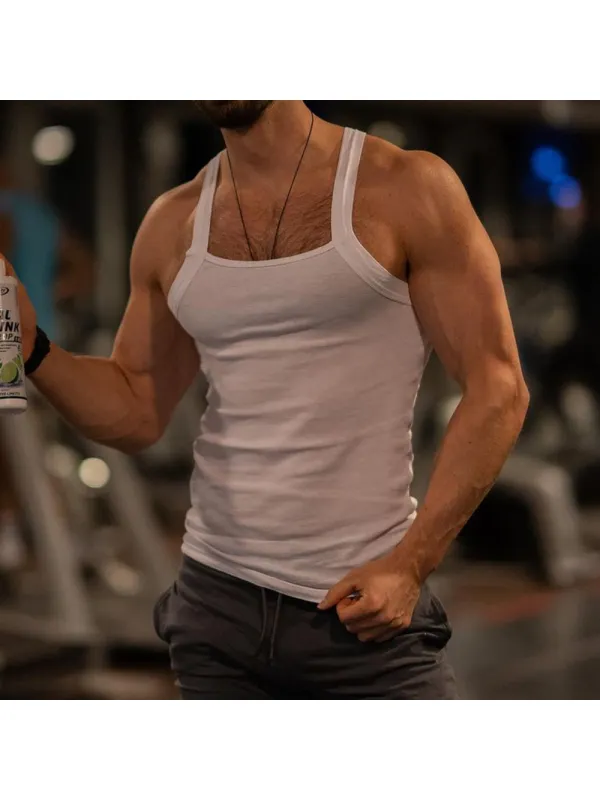 Men's Casual Solid Color Vest Breathable Sports Fitness Vest - Spiretime.com 