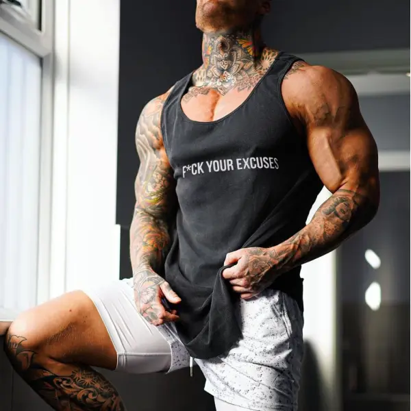 F*ck Your Excuses Print Sleeveless T-shirt - Zivinfo.com 