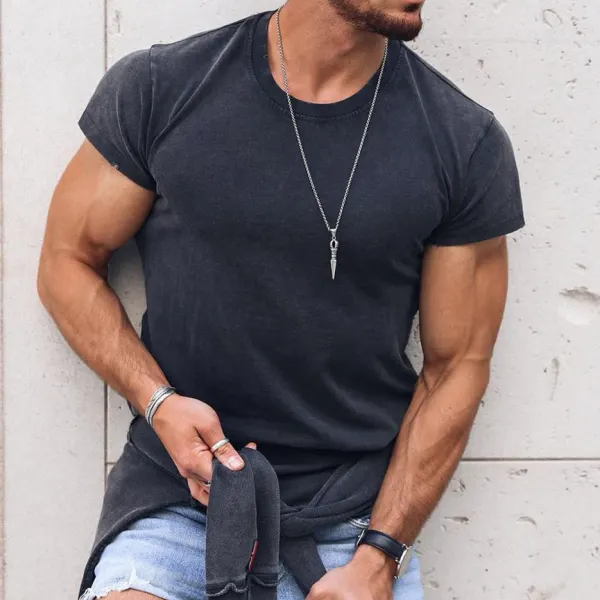 Men's Casual Basics Round Neck Cotton Short Sleeve T-Shirt Only $19.89 - Wayrates.com 