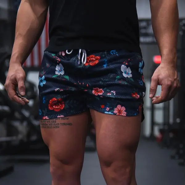 Men's Floral Print Muscle Shorts - Keymimi.com 