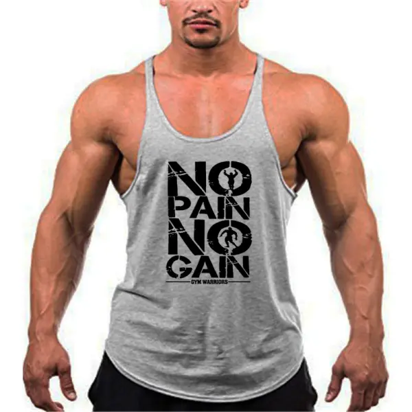 NO PAIN NO GAIN Fitness Loose Tank Top - Ootdyouth.com 