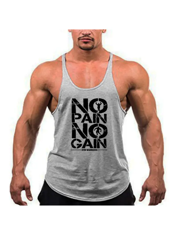 NO PAIN NO GAIN Fitness Loose Tank Top - Timetomy.com 