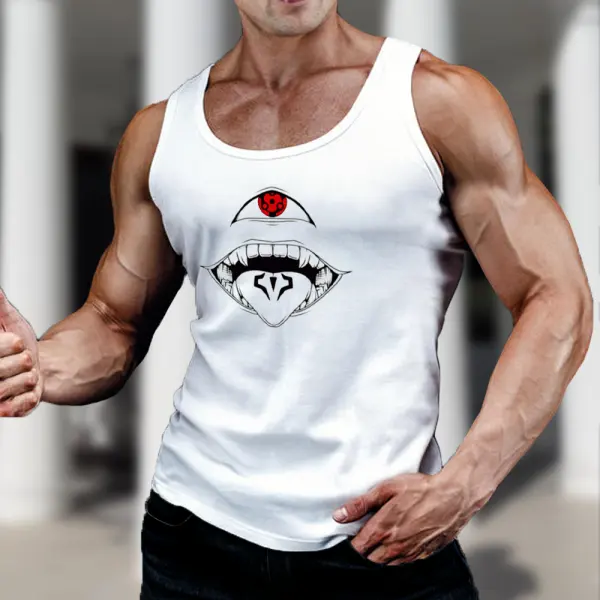 Men's Anime Print Casual Sleeveless Casual Vest - Suystarshop.com 