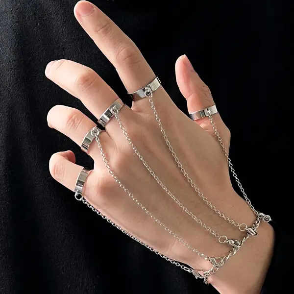 Men's Chain Detail Mittens Ring - Wayrates.com 