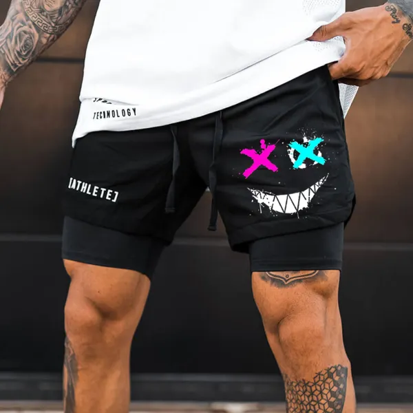 Men's Smiley Shorts Performance Shorts - Keymimi.com 