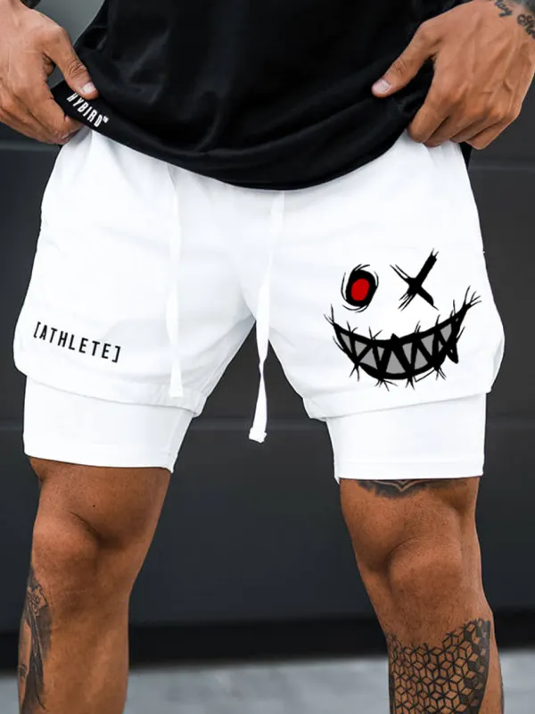 Men's Smiley Shorts Performance Shorts - Menwyx.com 