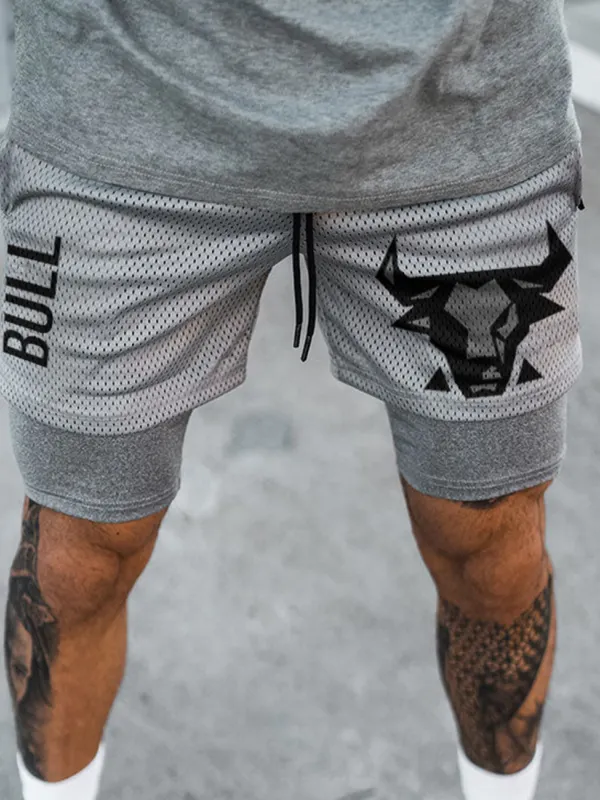Men's Bull Shorts Mesh Performance Shorts - Sunshinetip.com 