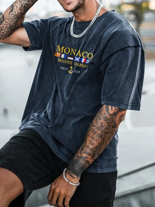 Vintage Unisex Monaco Monte Carlo Yacht Club T-Shirt - Sunshinenice.com 