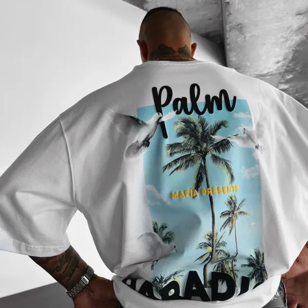 Maglietta Oversize Palm Paradise - Faciway.com 