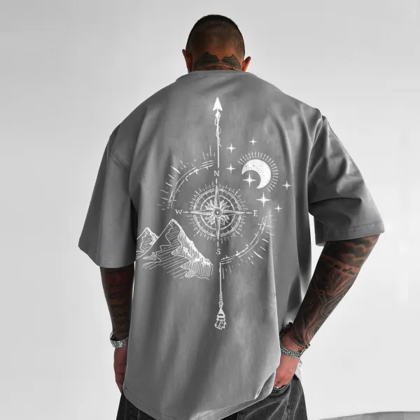 Camiseta Extragrande Con Sol, Luna Y Estrellas - Faciway.com 