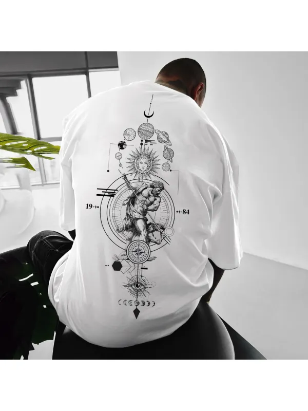 Oversize Sun Moon Stars Tee - Ootdmw.com 