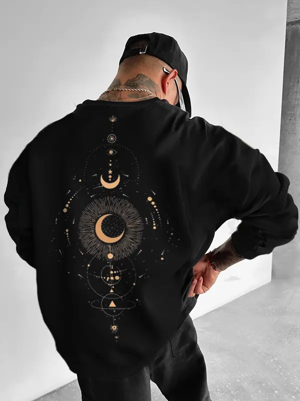 Unisex Oversized ''Astral Spine'' Crew Sweatshirt - Sunshinetip.com 