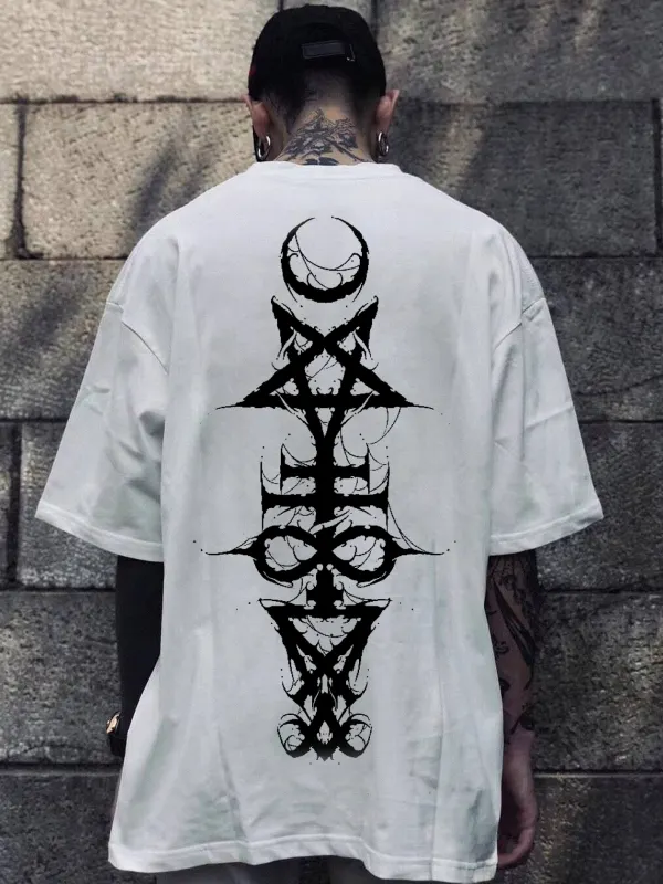 Satan Spell Totem Wizard Print T-shirt - Sunshinetip.com 