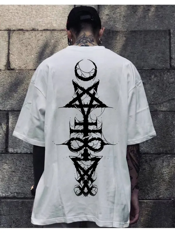 Satan Spell Totem Wizard Print T-shirt - Cominbuy.com 