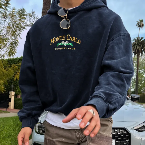Vintage Unisex Monte Carlo Country Club Hoodie Sweatshirt - Ootdyouth.com 