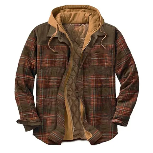 Chaqueta Informal Gruesa A Cuadros De Invierno Para Hombre - Faciway.com 