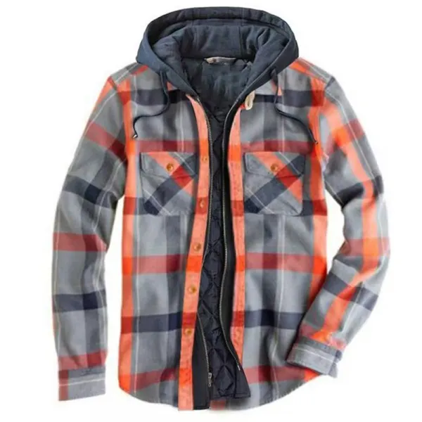 Chaqueta Informal Gruesa A Cuadros De Invierno Para Hombre - Faciway.com 