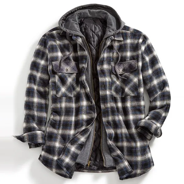 Chaqueta Informal Gruesa A Cuadros De Invierno Para Hombre - Faciway.com 