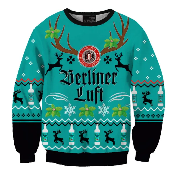Unisex Berliner Luft Mint Liqueur 3D Printed Christmas Sweater Only $27.99 - Cotosen.com 