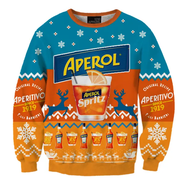 Aperol Spritz Orange Fun 3D Printed Christmas Sweatshirt - Cotosen.com 