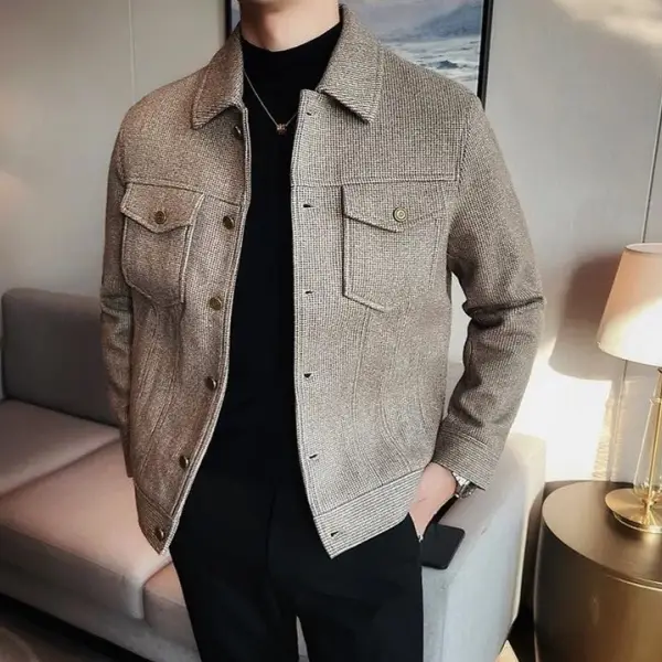 Unisex Vintage Fine Plaid Warm Outfits Jacket - Sunhopebloom.com 