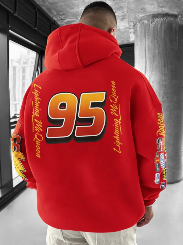 Oversize SUDADERA DEL RAYO MCQUEENHoodie - Menbarn.com 