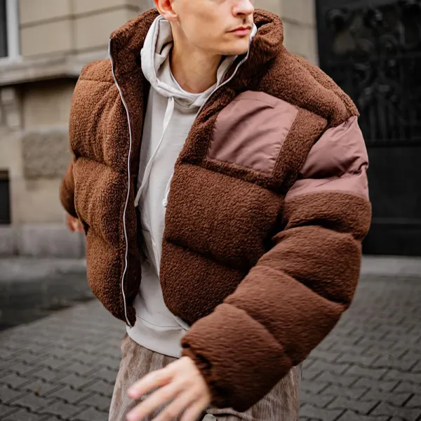 Men's Thermal Fleece Shearling Zip Jacket - Sunhopebloom.com 
