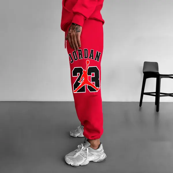 Men's Street Style Basketball Print Sweatpants Chicago 23 Sweatpants - Ootdyouth.com 