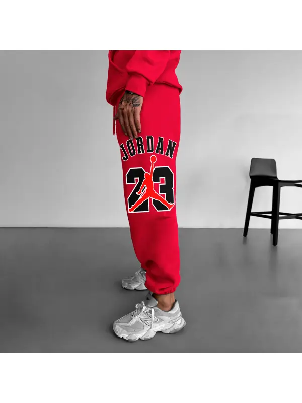 Men's Street Style Basketball Print Sweatpants Chicago 23 Sweatpants - Timetomy.com 