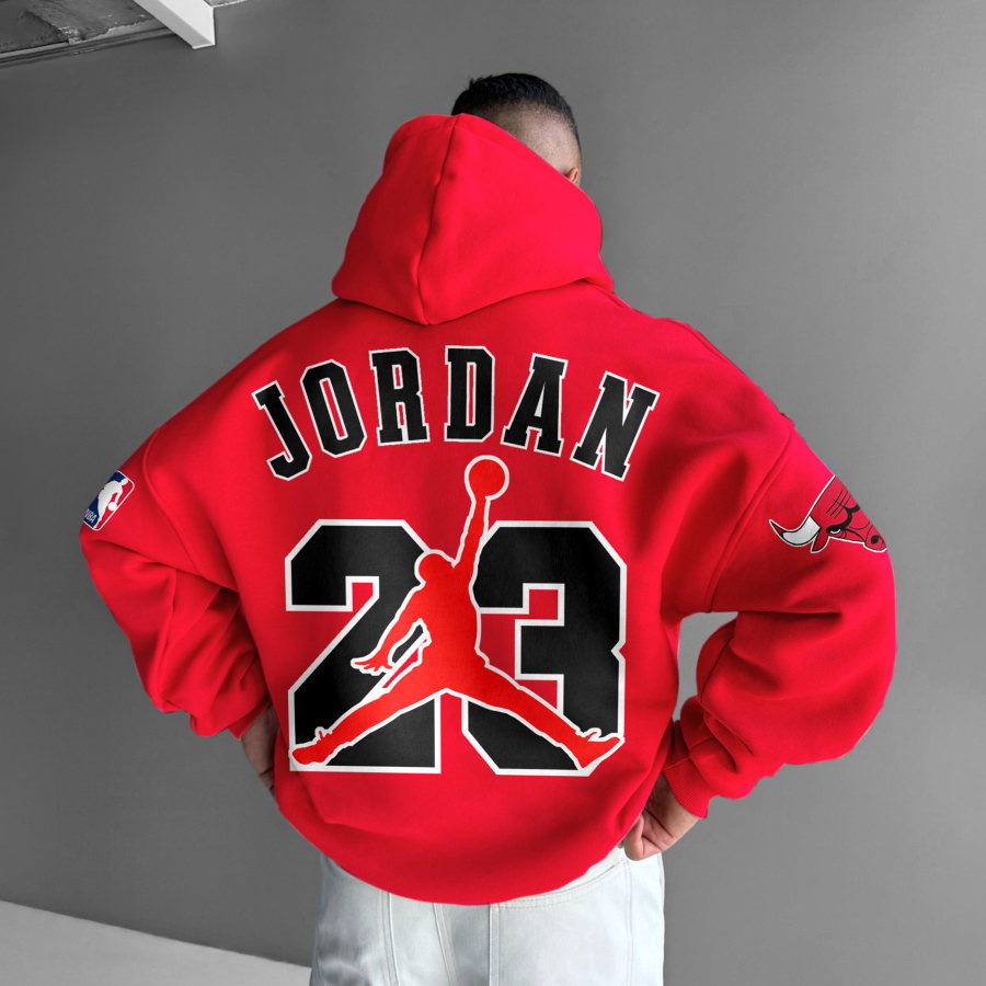 

Oversized Street Style Basketball Print Hoodie Chicago 23 Hoodie