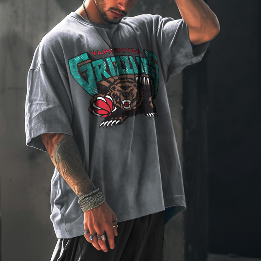 

Unisex Vintage Memphis Basketball Print T-Shirt
