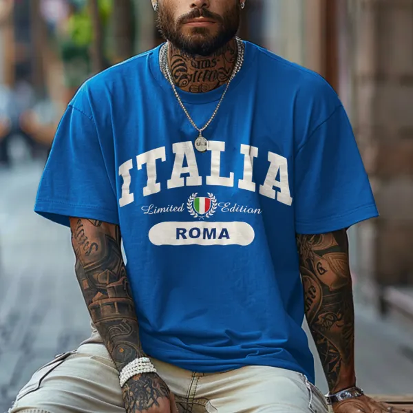Unisex Vintage Italian Print T-Shirt - Dozenlive.com 