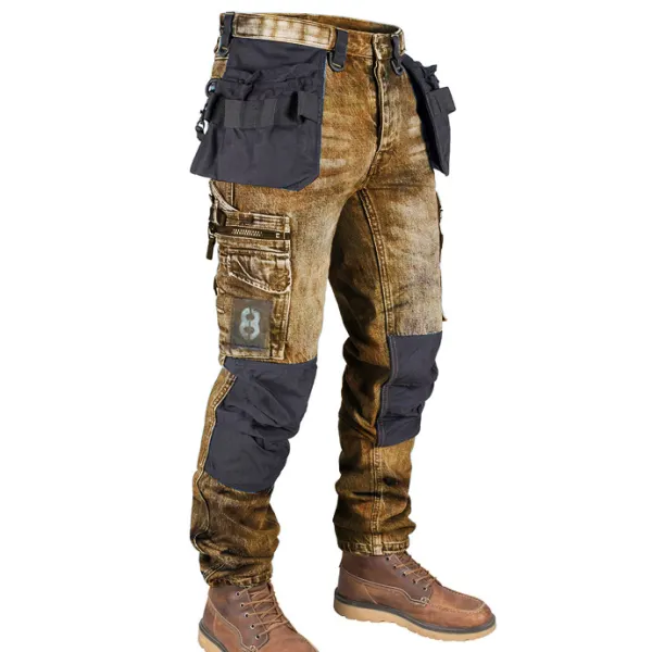 Retro Mens Multi Pocket Outdoor Casual Jeans - Cotosen.com 