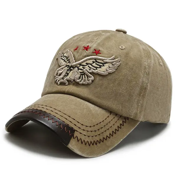 Eagle Retro Washed Embroidered Sun Hat - Elementnice.com 