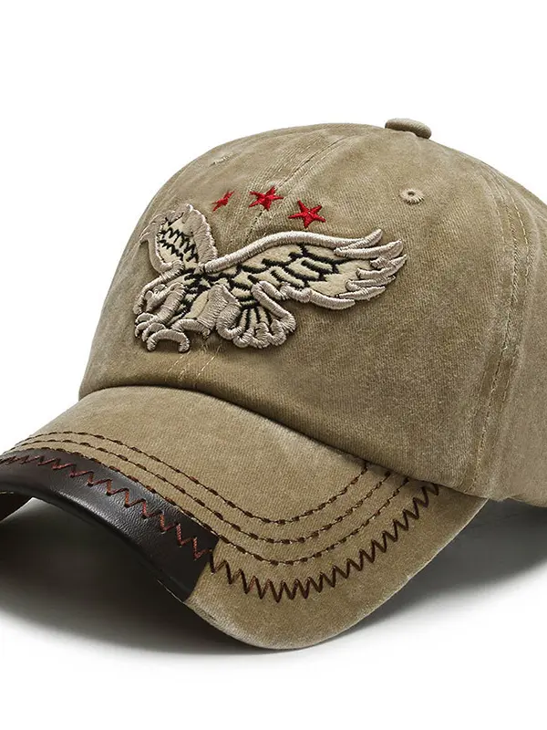 Eagle Retro Washed Embroidered Sun Hat - Pragmaace.com 