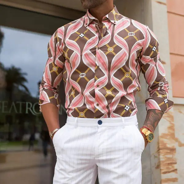 Royal Pattern Long Sleeve Shirt - Yiyistories.com 