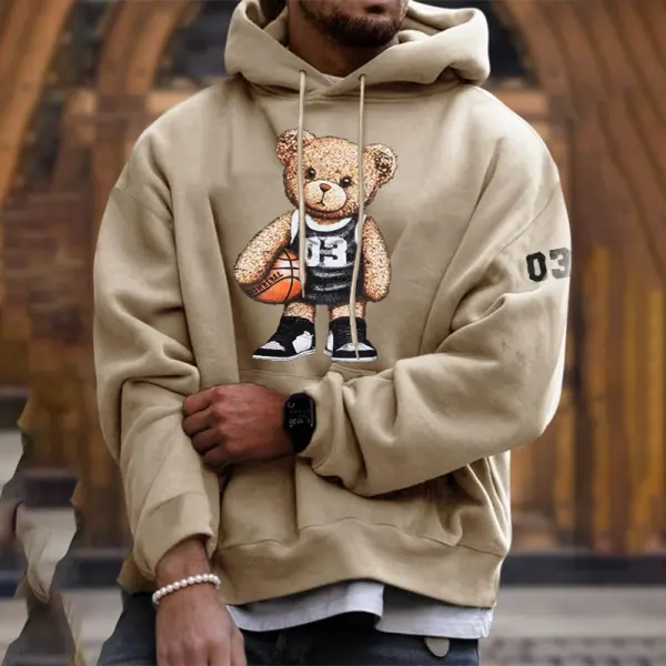 Casual Oversized Bear Print Sweatshirt - Craftshock.com 