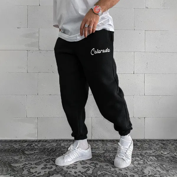 Men's Casual 'Colorado' Print Fleece Sweatpants - Burstarsunshine.com 